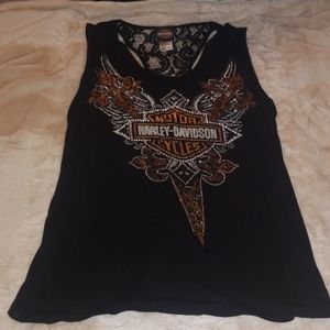 Lace back harley davidson tank